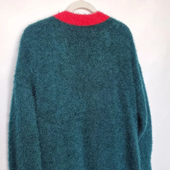 Blizzard Bay Vintage Christmas Ugly Knit Open Cardigan Sweater Size Small Pocket - Picture 13 of 13